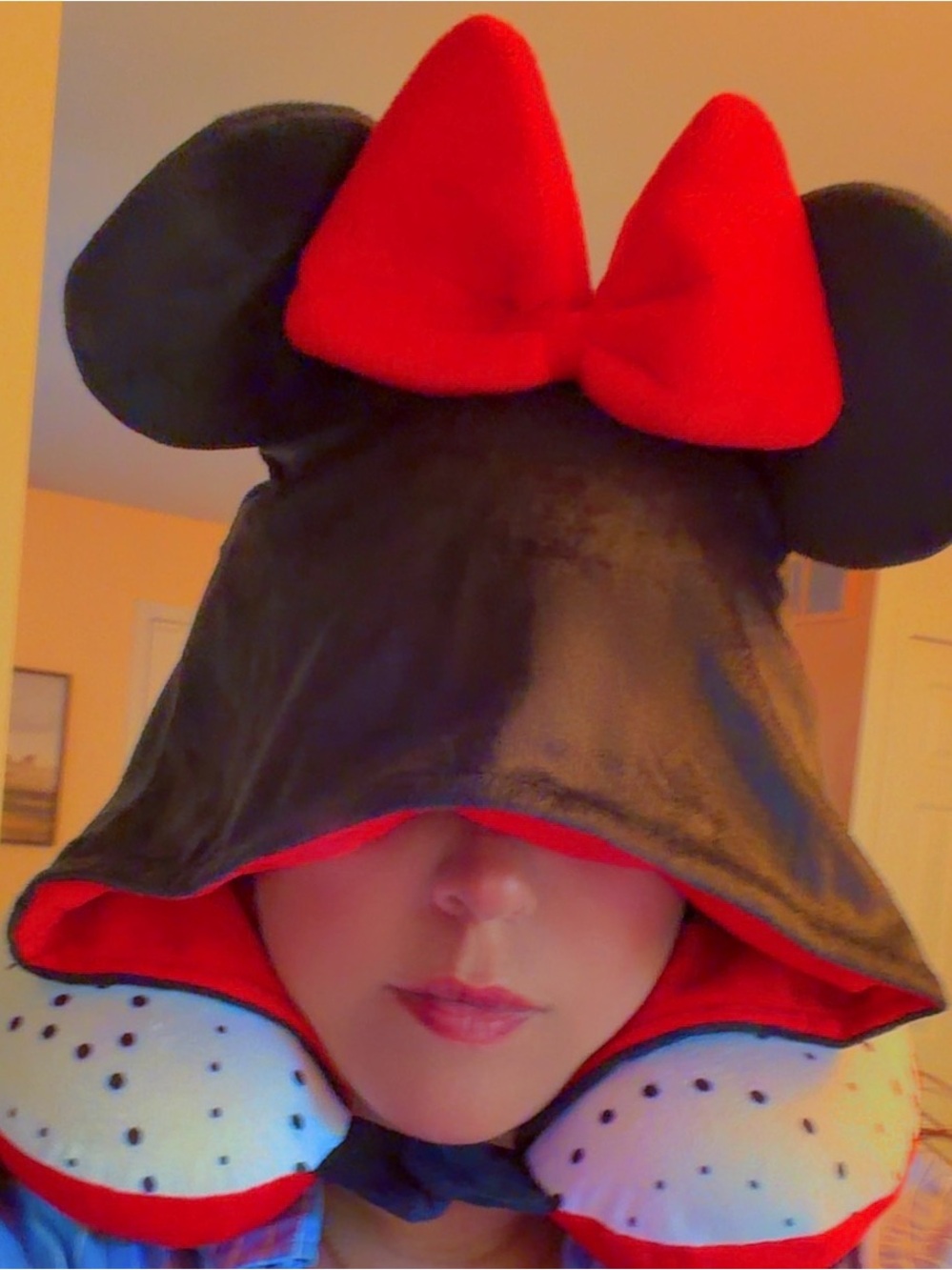 Disney Minnie Mouse Travel Pillow with Minnie Hood